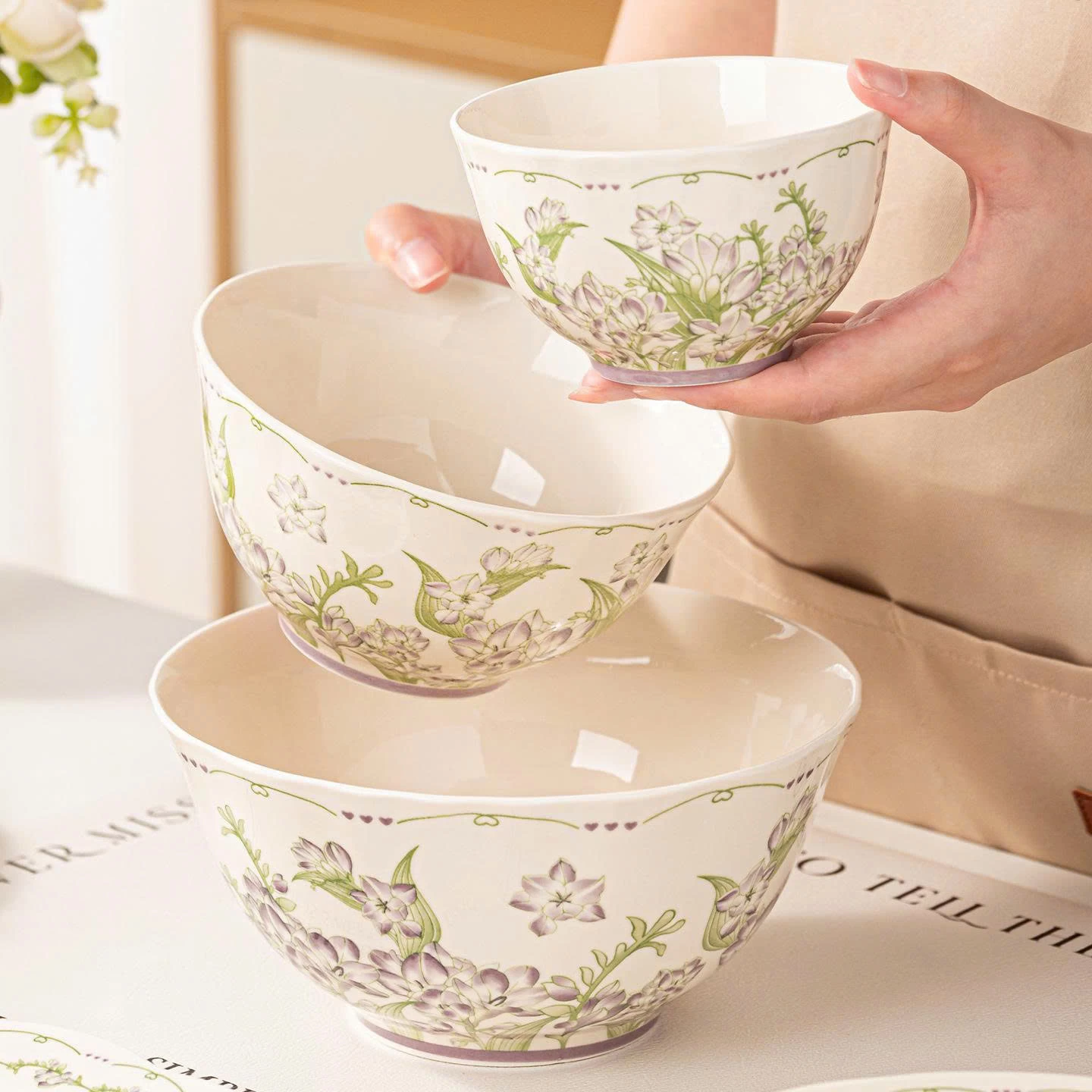 Bát canh tròn Катерина Lilas 19cm | Sứ cường lực cao cấp | LILAS