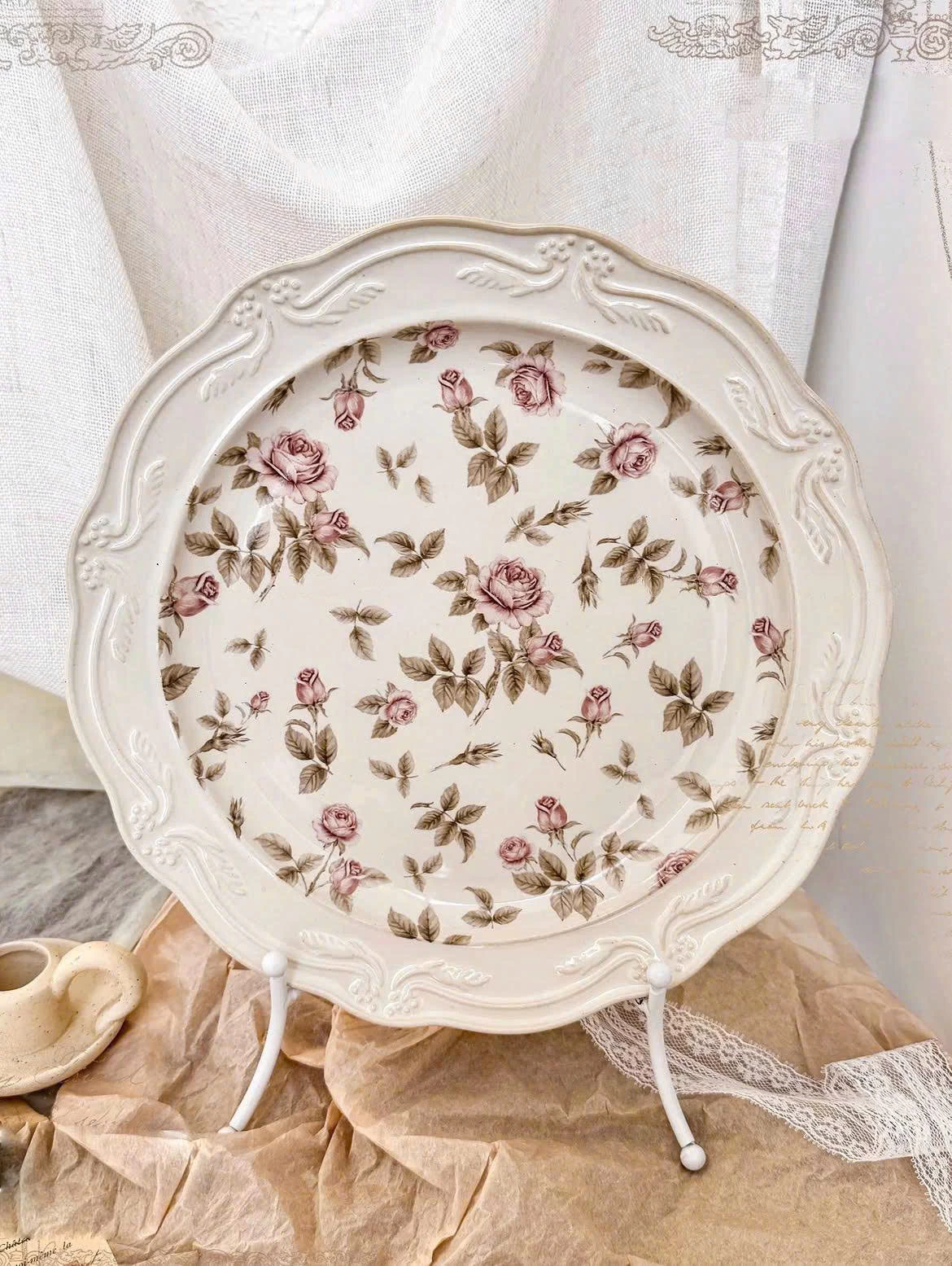 Đĩa tròn Катерина Rosebury 25.4cm| Sứ cường lực cao cấp | ROSEBURY