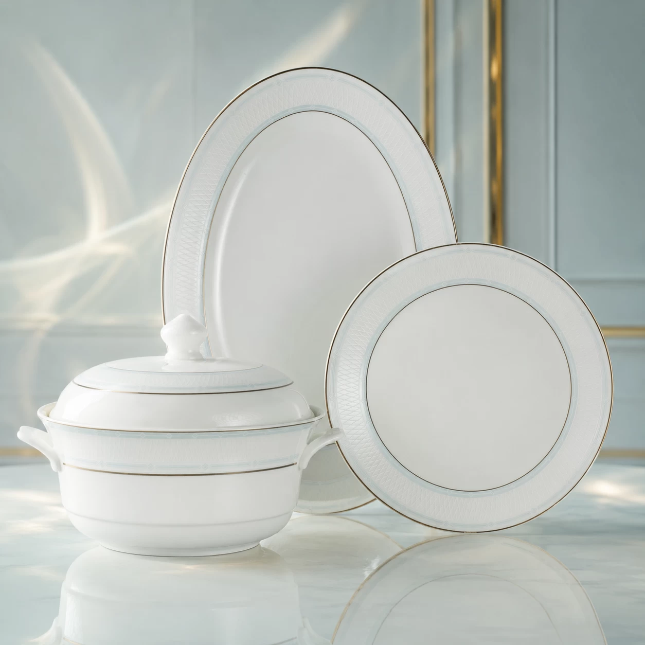 Đĩa Oval Катерина Pristine 31.5cm| Sứ xương | PRISTINE