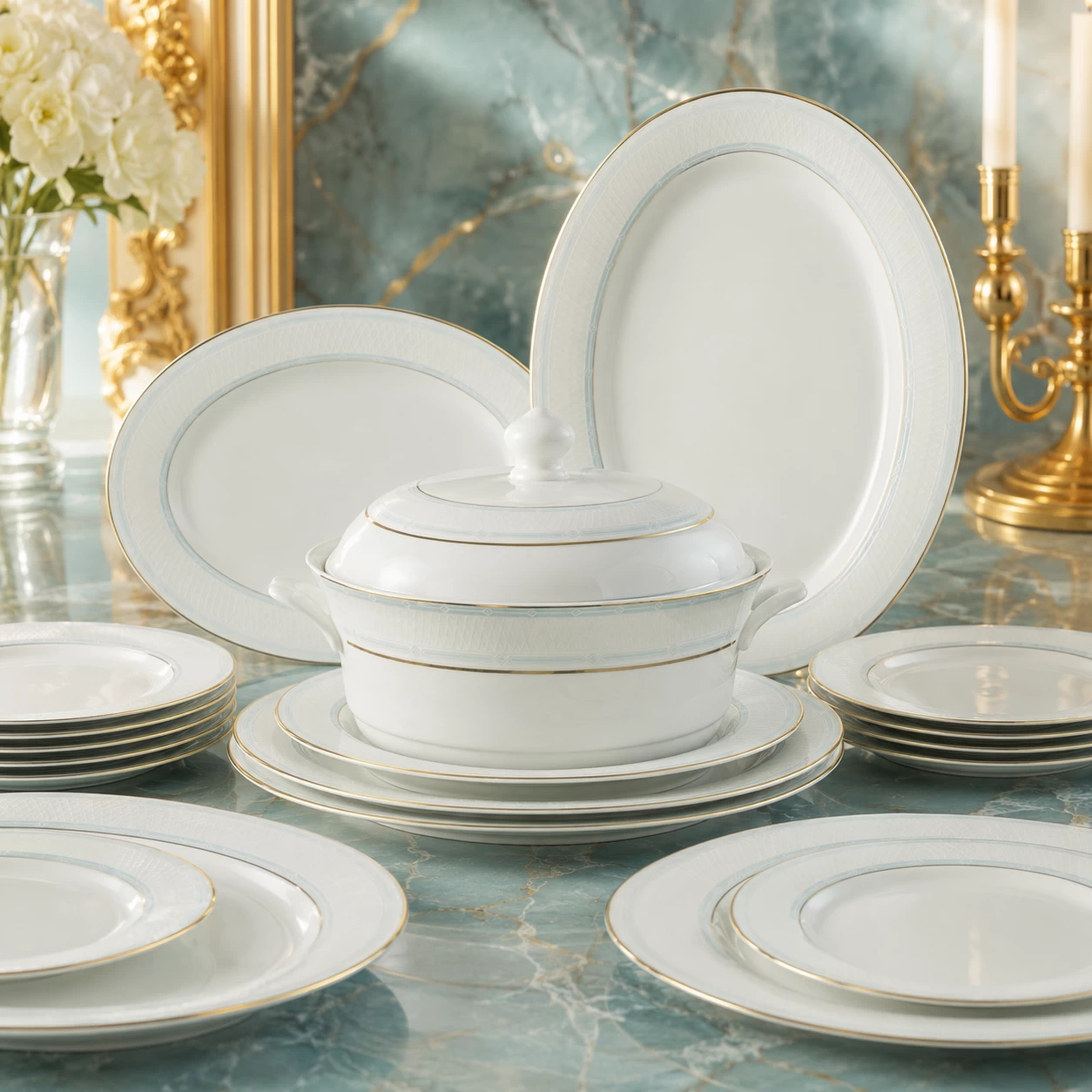 Đĩa Oval Катерина Pristine 31.5cm| Sứ xương | PRISTINE