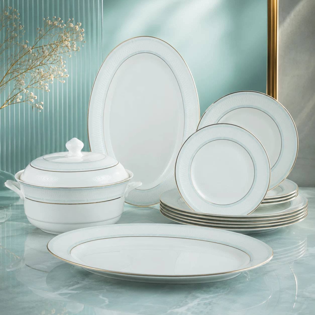 Bát canh tròn Катерина Pristine 23cm| Sứ xương | PRISTINE