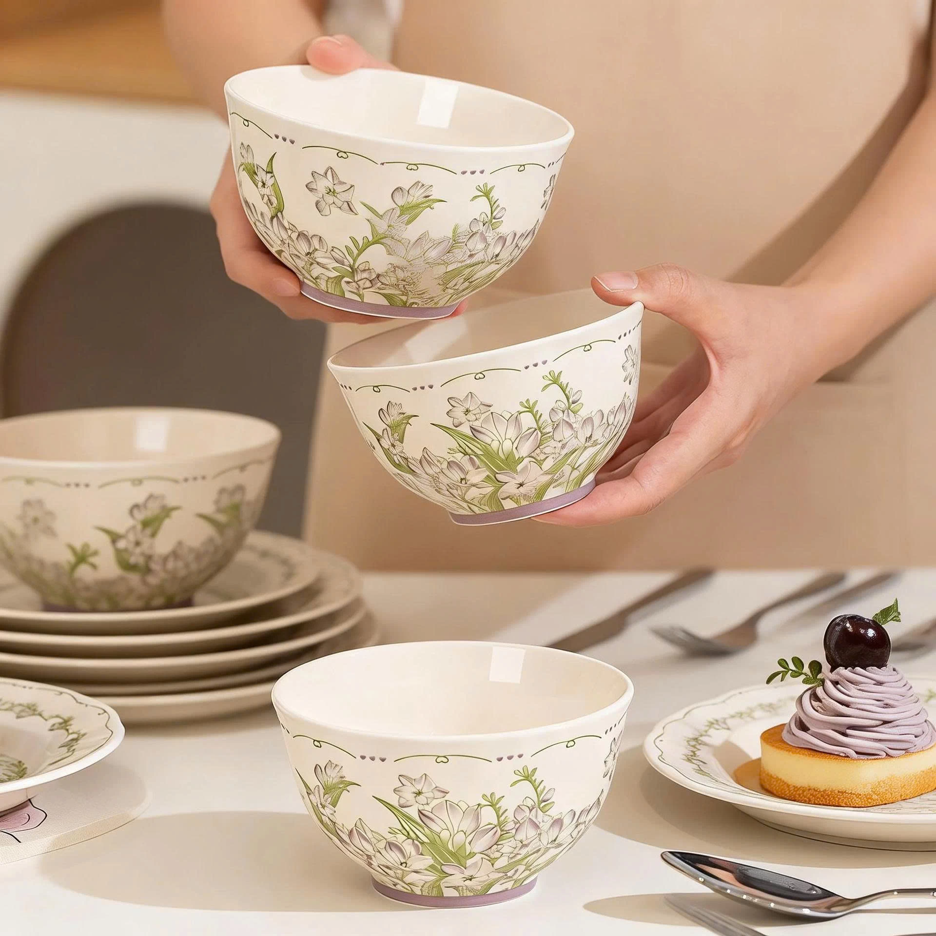 Bát cơm (Chén cơm) Катерина Lilas 11.4cm| Sứ cường lực cao cấp | LILAS