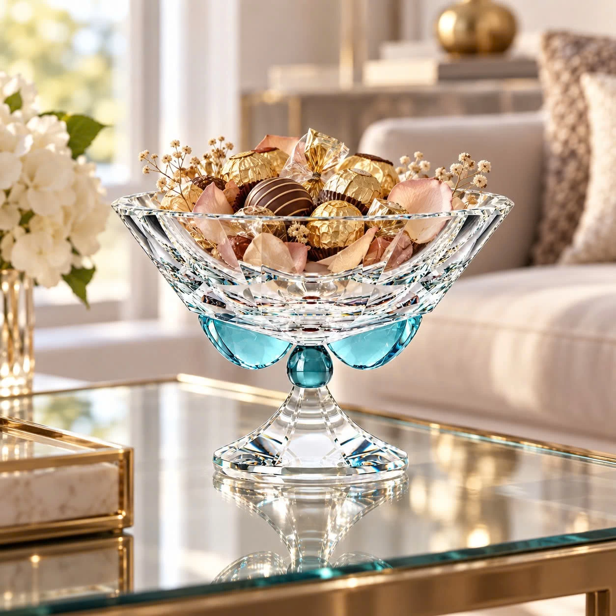 Khay pha lê KA Aqua Sapphire Катерина 15.0cm | Crystal Katerina