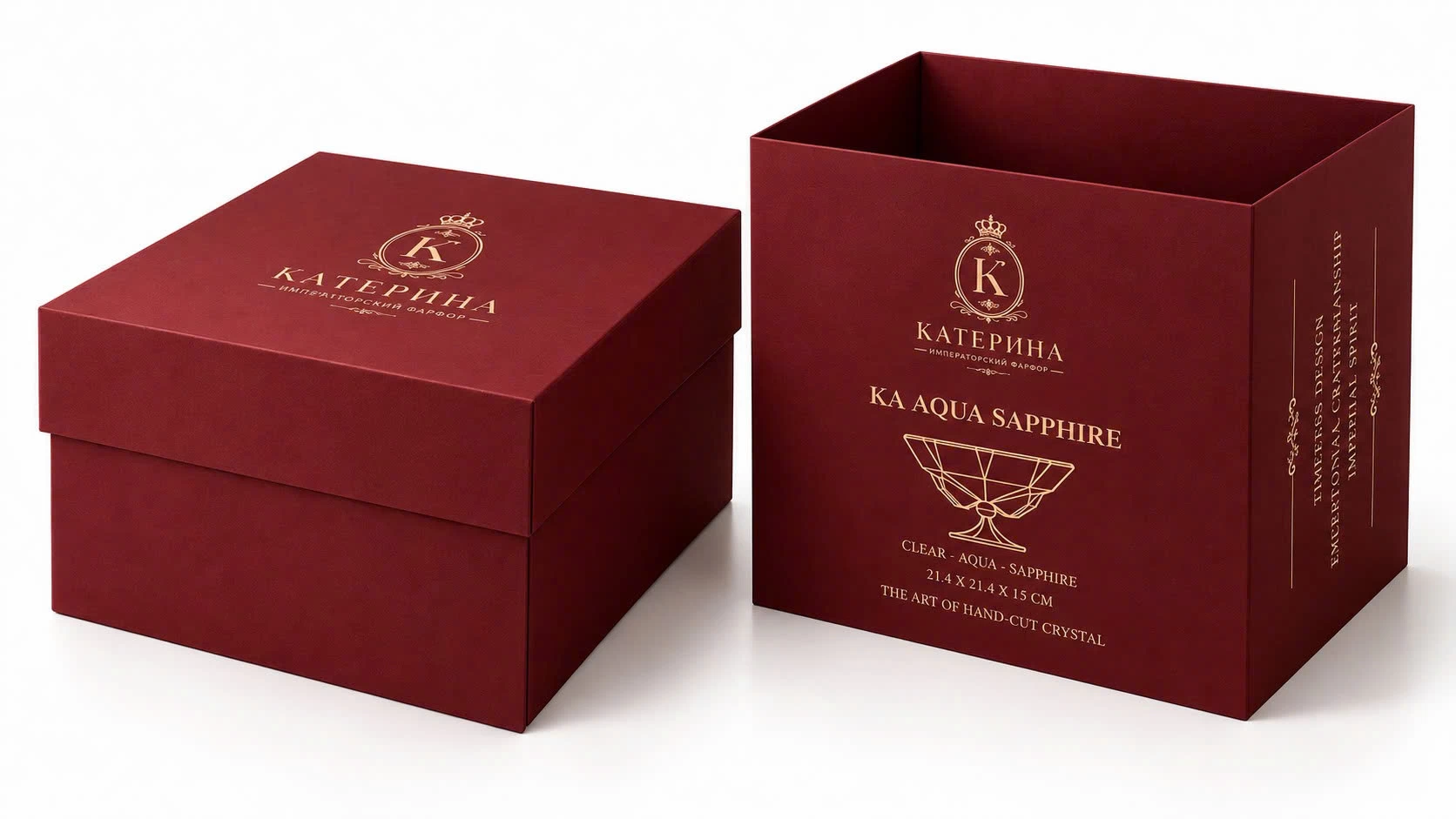 Khay pha lê KA Aqua Sapphire Катерина 15.0cm | Crystal Katerina