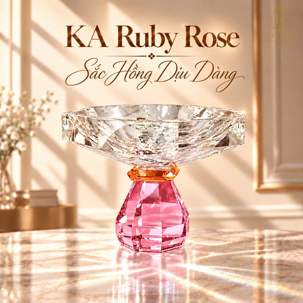 Khay pha lê KA Ruby Rose Катерина 14.0cm | Crystal Katerina